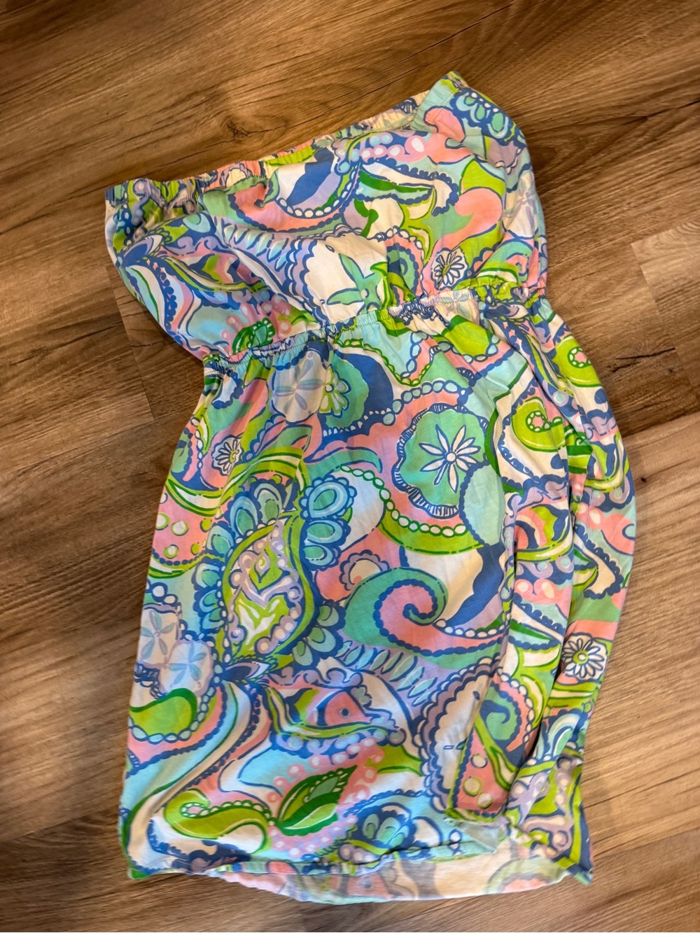 Lilly Pulitzer Windsor Strapless Dress Multi Conch Republic Pull On Size M - Picture 5 of 5
